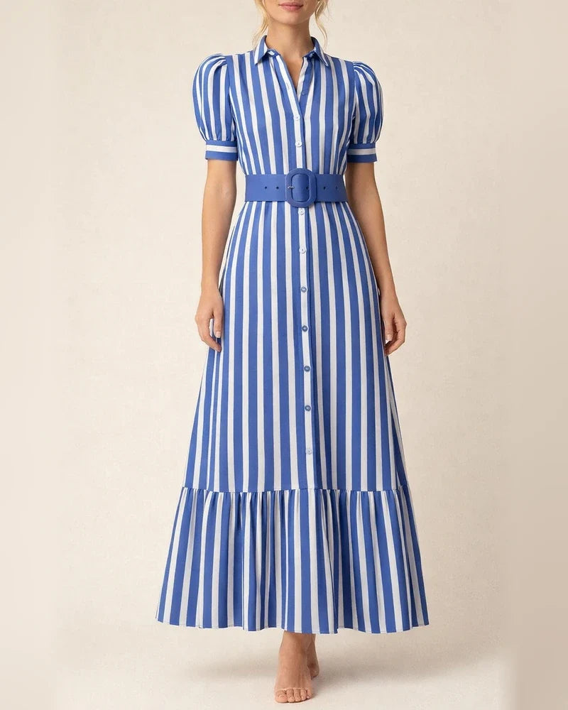 Temperament Commuter Long Short-sleeved Hem Dress with Belt | JRSEE:1b000403-44e0-4a0a-a376-d402d5bfaad1