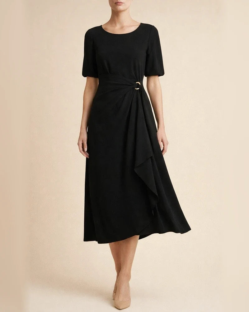 Temperament  Short Sleeve Middle Skirt | JRSEE:0ba6b035-420f-4567-941d-d93d73f9e74b