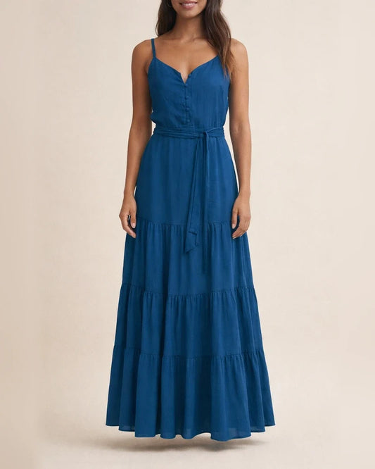 Temperament V-neck Medium Long Suspender Solid Color Dress | JRSEE:bd3e7021-8b98-4450-b536-a3c09c67367e