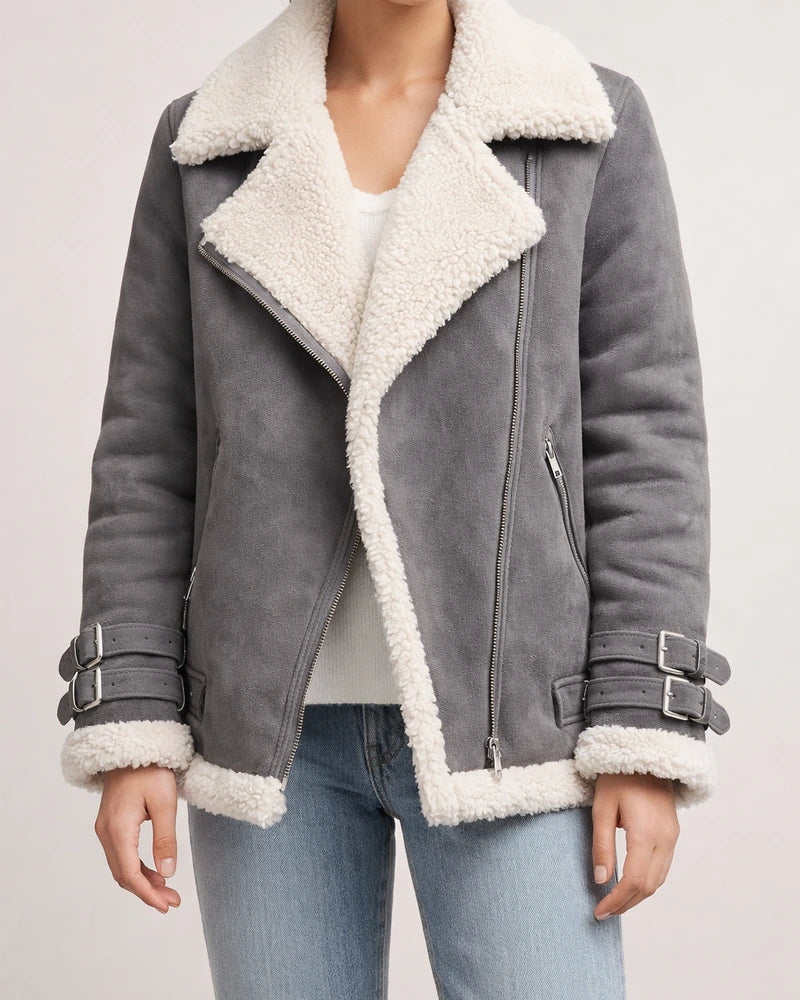 Thickened Fur Integrated Women's Lapel Coat | JRSEE:ee358867-efc7-478f-b8f7-e8aa7b779e94