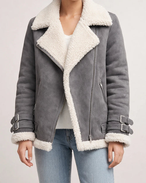 Thickened Fur Integrated Women's Lapel Coat | JRSEE:ee358867-efc7-478f-b8f7-e8aa7b779e94