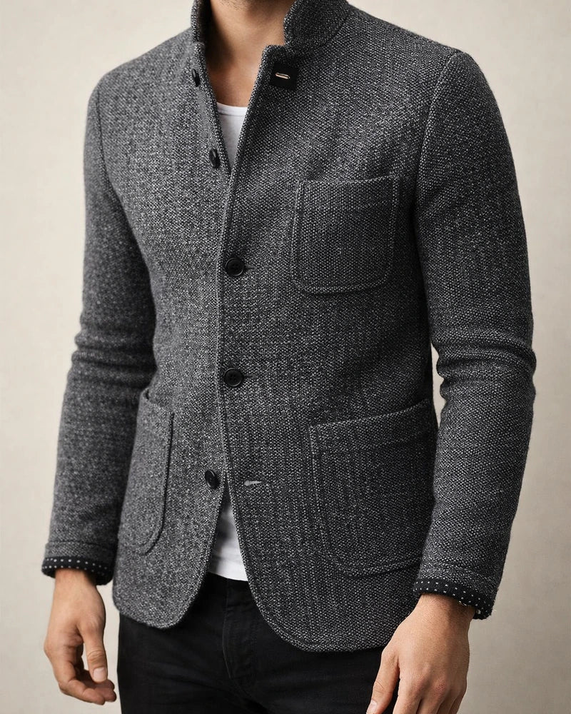 Thickened Lapel Knit Cardigan Men's Men's Casual Suit Collar Long-sleeved Pocket Shirt Ribbed Bottom Hem Men's Tops Outerwear Sweater | JRSEE:557c5614-f2f5-4f79-af40-5f487d6d3dc0
