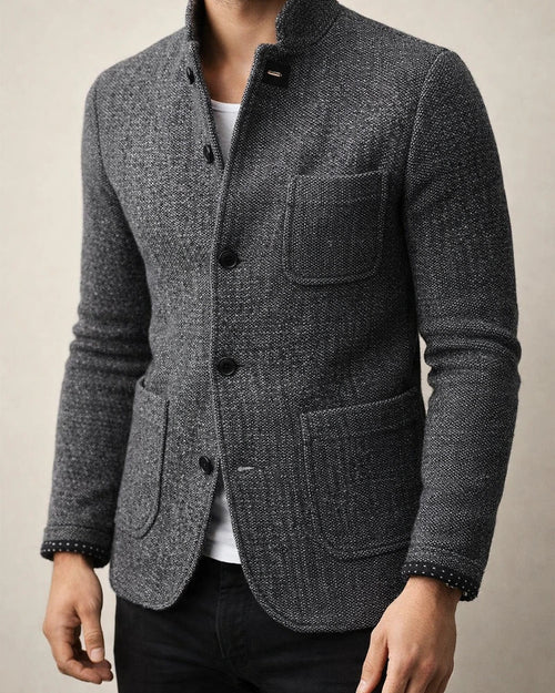 Thickened Lapel Knit Cardigan Men's Men's Casual Suit Collar Long-sleeved Pocket Shirt Ribbed Bottom Hem Men's Tops Outerwear Sweater | JRSEE:557c5614-f2f5-4f79-af40-5f487d6d3dc0