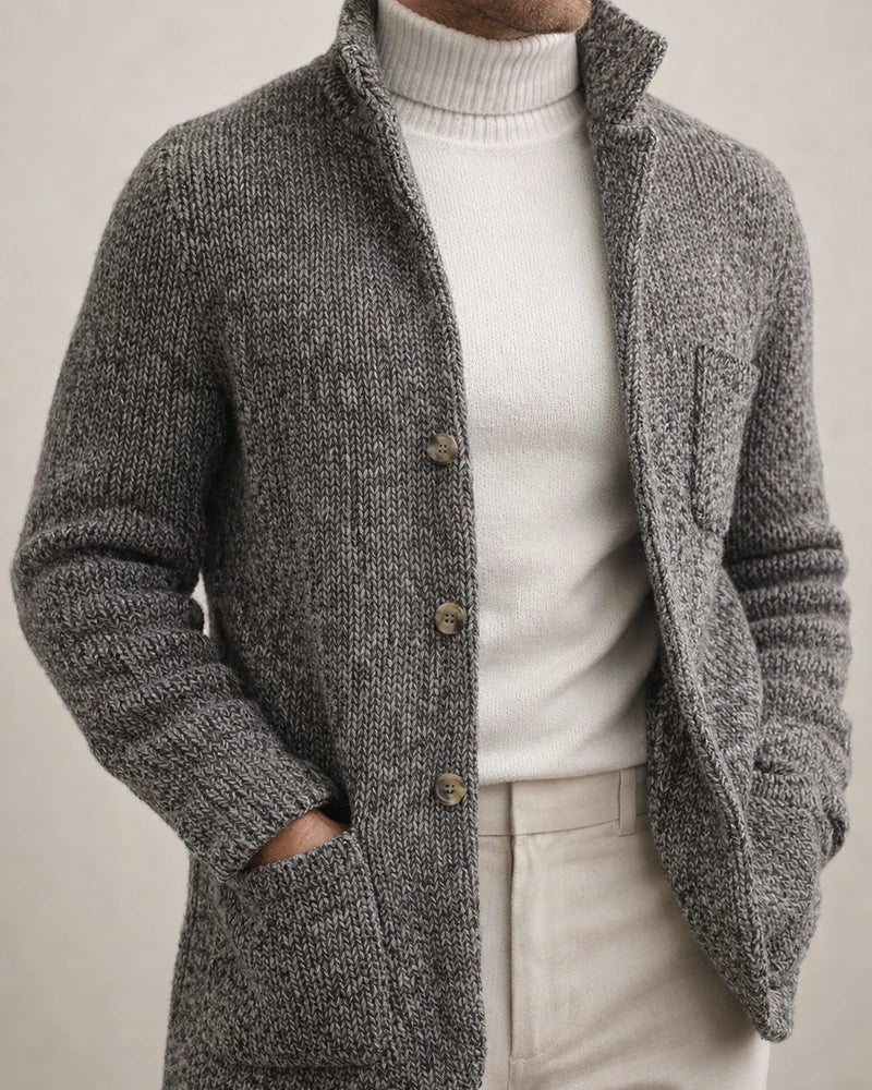 Thickened Loose Men's Knitted Cardigan Stand-up Collar Long Sleeve Single-breasted Pocket Cardigan Casual Men's Jacket | JRSEE:997e3ff3-ff71-42db-b8a4-581186e2eab5