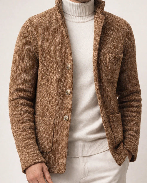 Thickened Loose Men's Knitted Cardigan Stand-up Collar Long Sleeve Single-breasted Pocket Cardigan Casual Men's Jacket | JRSEE:18efa3cb-d876-46ee-aa3e-044847f6629c