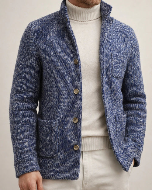Thickened Loose Men's Knitted Cardigan Stand-up Collar Long Sleeve Single-breasted Pocket Cardigan Casual Men's Jacket | JRSEE:e2a0df41-3806-4ac5-8067-25fa53fabc24