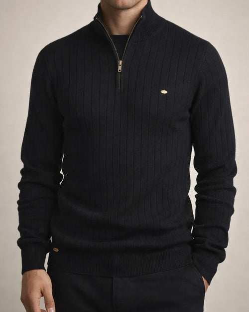 Urban Casual Stand-up Collar Slim Breathable Men's Pullover Sweater Half Zipper Solid Color Knit Sweater Men's Clothing | JRSEE:ddae3db4-a624-4e0a-b8ac-3bc289a81e45