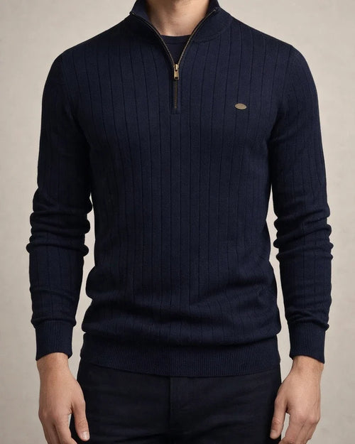 Urban Casual Stand-up Collar Slim Breathable Men's Pullover Sweater Half Zipper Solid Color Knit Sweater Men's Clothing | JRSEE:48125e1a-359f-4f43-a525-bd31cf1e8c27