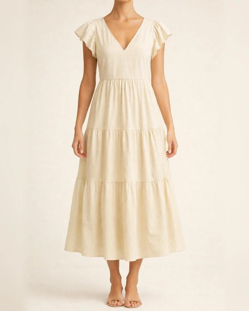 V Collar Sexy Solid Color Leisure Holiday Dress | JRSEE:3106b4f8-ed6f-4cc8-97ba-d7efb10fc923