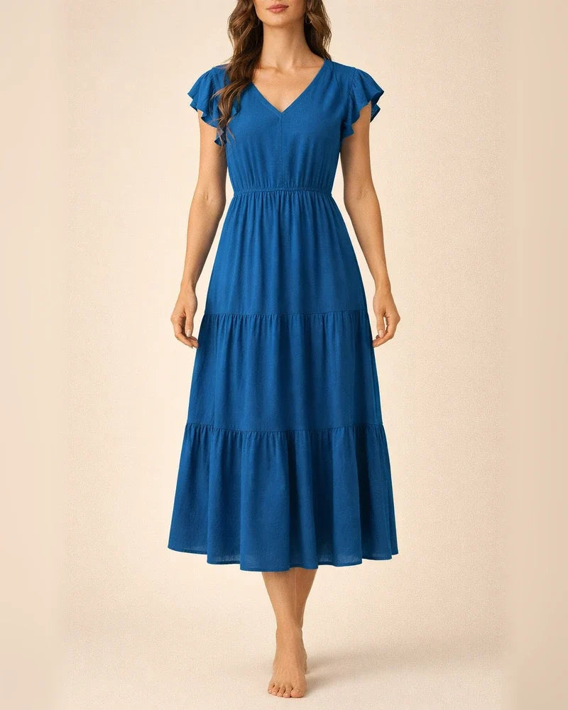 V Collar Sexy Solid Color Leisure Holiday Dress | JRSEE:78379bc0-48e4-4669-9cbd-4bbd010e6512