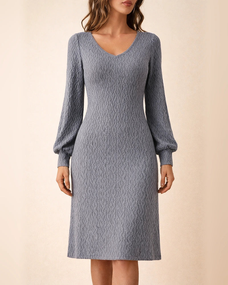 V-neck Sexy Waist-slimming Autumn and Winter Warm Temperament Skirt | JRSEE:1701b44b-6b77-4846-b683-e240320639ac