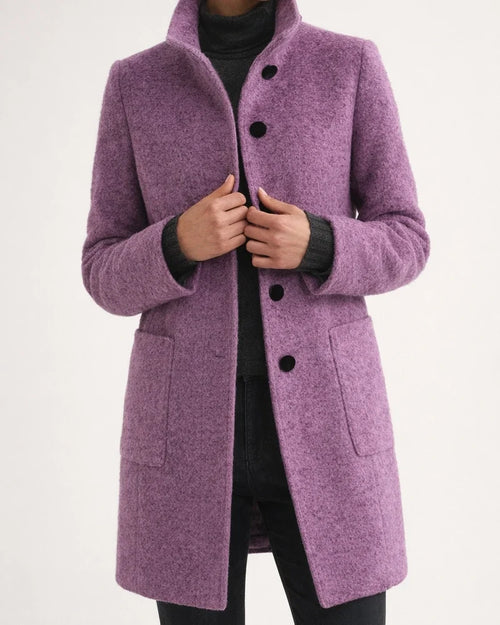 Vintage Solid Single-breasted Stand Collar Jacket | JRSEE:484fe730-0973-4190-97e5-9ca593f6ed20