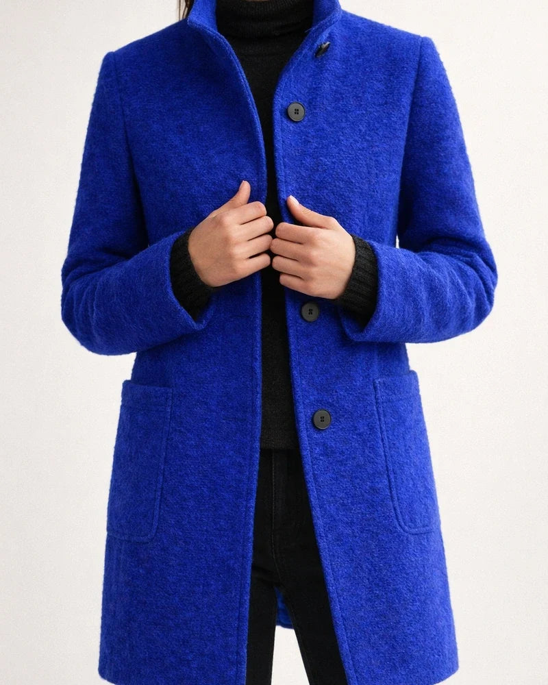 Vintage Solid Single-breasted Stand Collar Jacket | JRSEE:9a933e1f-c157-496d-946d-a3a3bd761a9b
