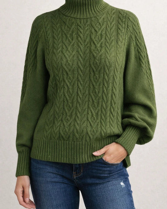 Winter New Mid-neck Sweater Women Loose Long-sleeved Knit Solid Color Sweater | JRSEE:f1f8be1e-1f11-4f5a-ac75-902344ac27f9