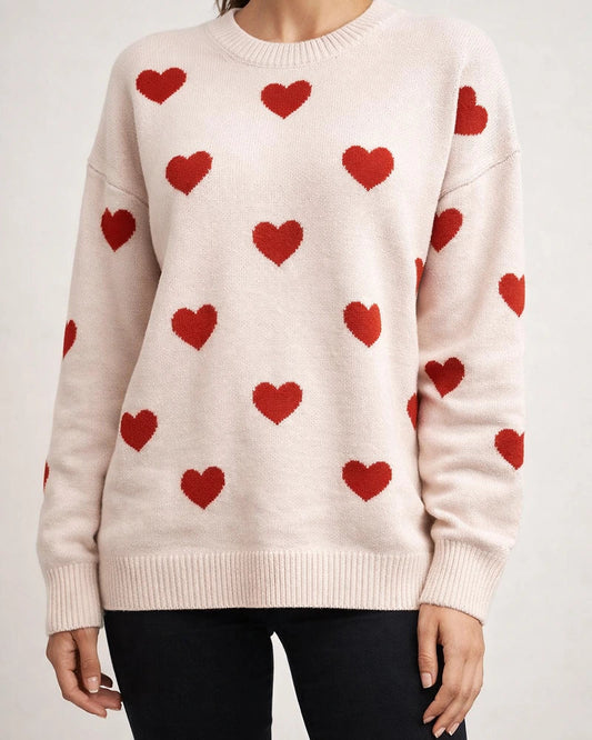 Winter New Valentine's Day Love Pullover Women's Knit Sweater Women Big Size Loose Sweater Women's Clothing | JRSEE:205673ba-d96c-4c5b-9667-d5c0a61c8240