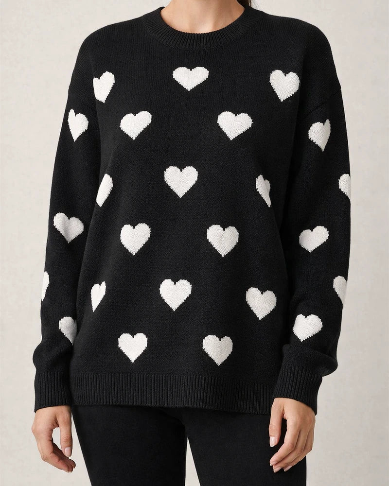 Winter New Valentine's Day Love Pullover Women's Knit Sweater Women Big Size Loose Sweater Women's Clothing | JRSEE:11914e16-25e6-4350-98bb-aa5131dcb513