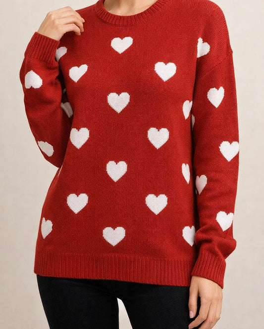 Winter New Valentine's Day Love Pullover Women's Knit Sweater Women Big Size Loose Sweater Women's Clothing | JRSEE:979df7cb-91ff-45b1-b584-f3870facf99b