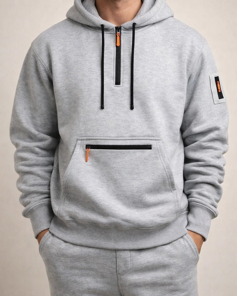 Winter Oversized Fleece-Lined Loose-Fit Men's Casual Sports Workwear Set Hoodie | JRSEE:dfed6b28-298f-405b-a529-789f31f6a98a