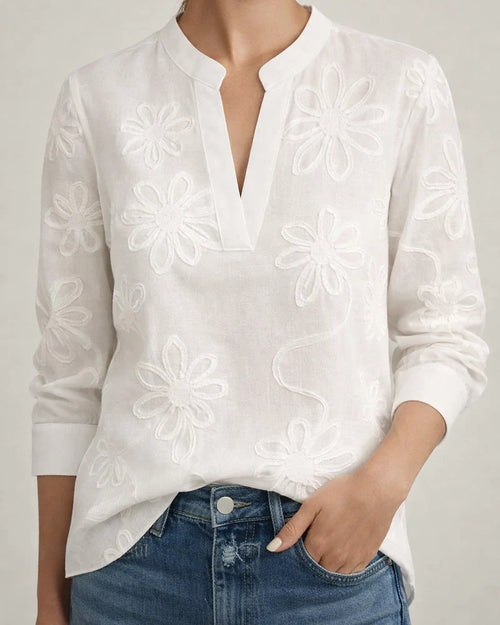 Women's 3D-Printed Casual Spring/Summer Long-Sleeve V-Neck Shirt 2 | JRSEE:26ccd8ff-b658-49df-b374-3d9fc080fb14