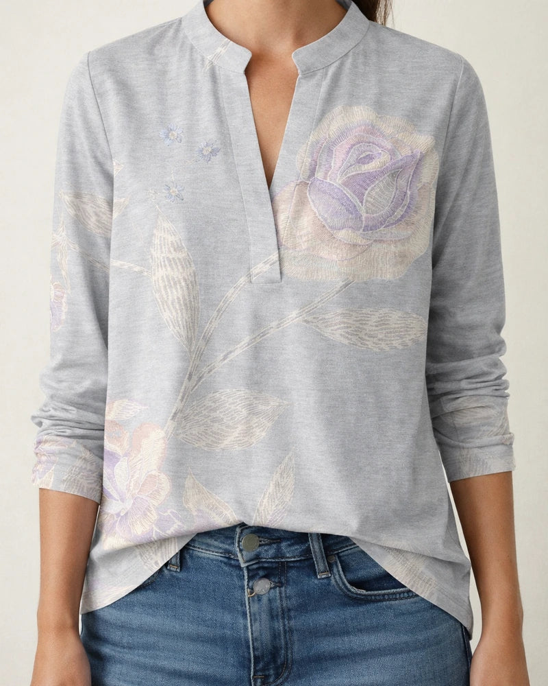 Women's 3D-Printed Casual Spring/Summer Long-Sleeve V-Neck Shirt 2 | JRSEE:eb5030aa-d0a9-4b1e-8351-fa2ab4398dc9