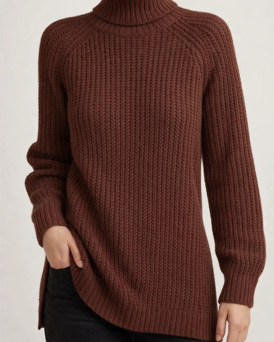 Women's Autumn and Winter Knit Sweater Medium Long Shoulder Sleeve High Lapel Split Sweater High Neck Solid Color Sweater | JRSEE:2859b7fa-86b9-413c-a4de-be088f6eb9af
