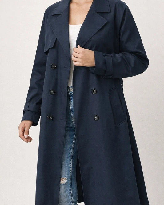 Women's Autumn and Winter Solid Color Long Windbreaker Jacket | JRSEE:6542ca4d-c527-457d-9062-370c35dd4955