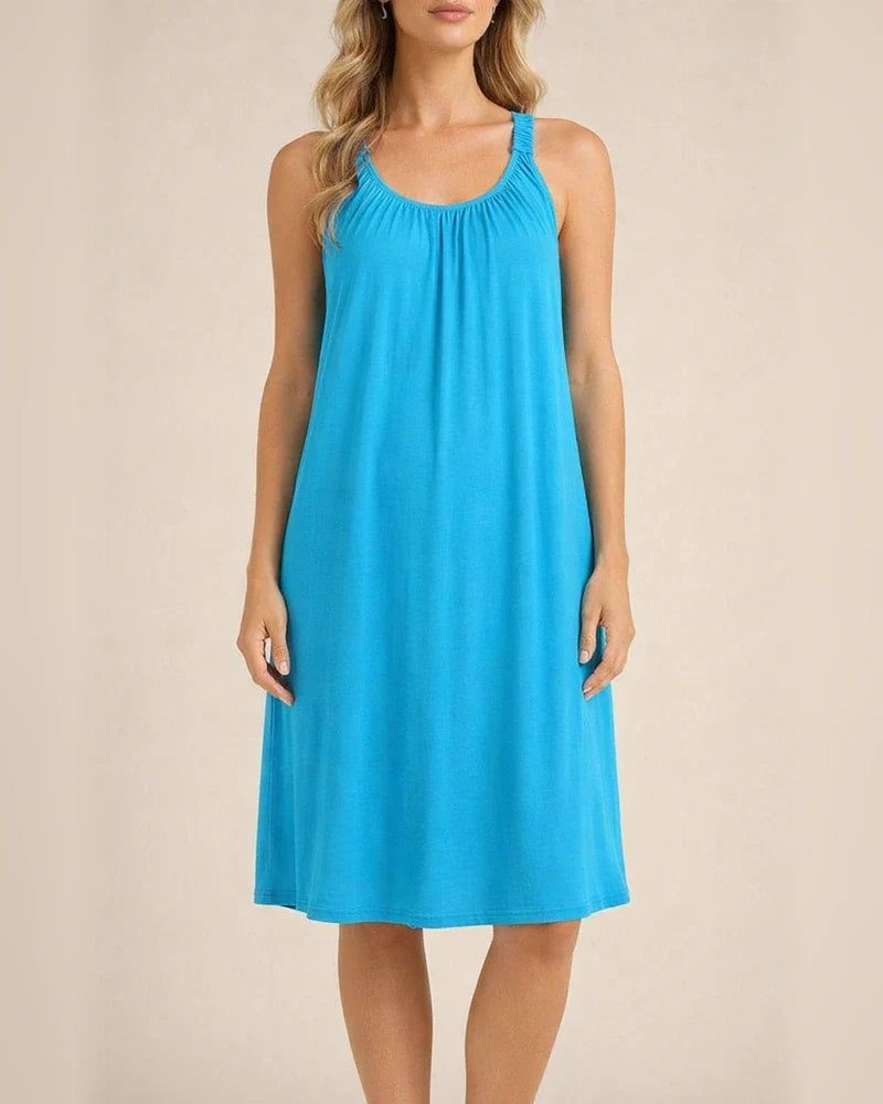 Women's Beach Dress Shirt Casual Vacation Short Summer Halter Dress Solid Color Dresses | JRSEE:058caf0e-eaad-4a5b-87c1-e7a028c5e876