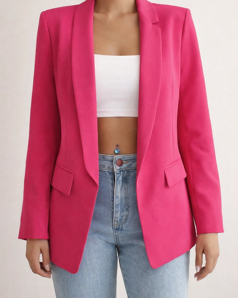 Women's Blazer Outdoor Pocket Plain Windproof Fashion Regular Fit Outerwear Long Sleeve Fall Black S | JRSEE:d1fd36c9-bf13-4be3-b2e4-7a5d43fa4b0f