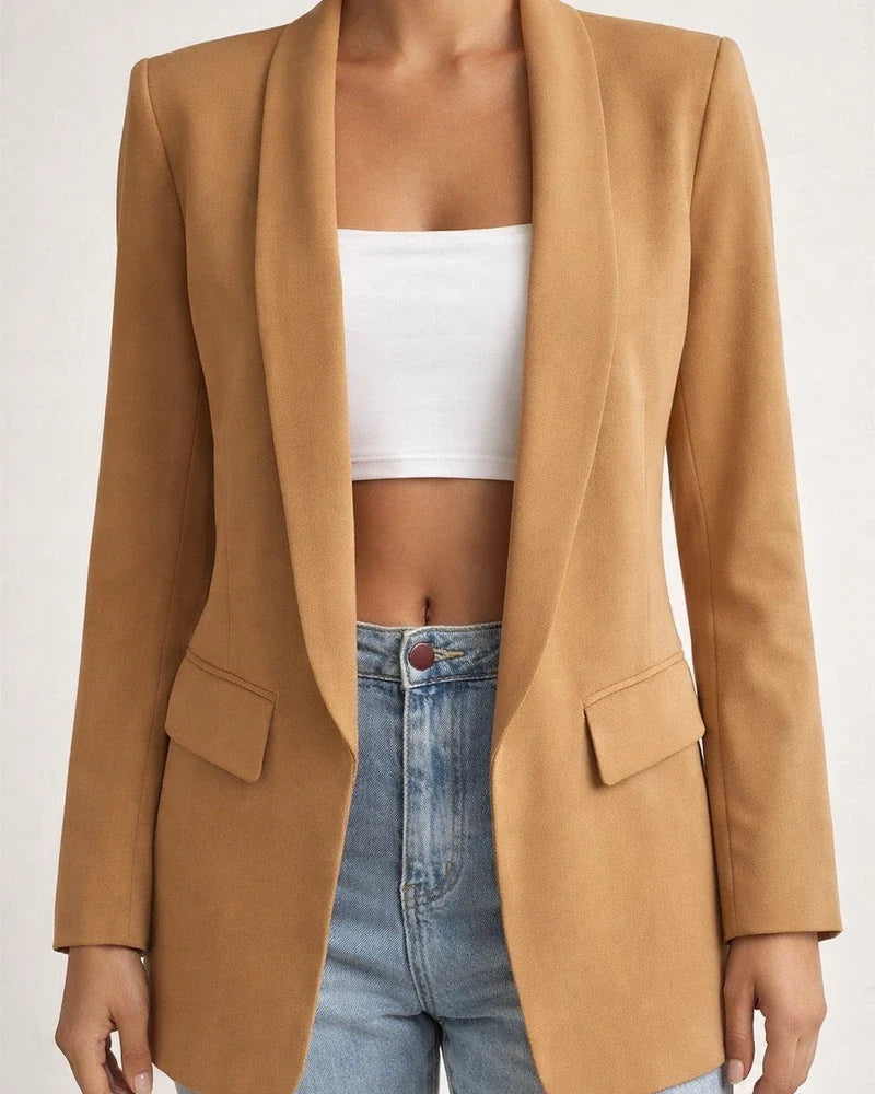 Women's Blazer Outdoor Pocket Plain Windproof Fashion Regular Fit Outerwear Long Sleeve Fall Black S | JRSEE:3f6d8d6d-5102-4337-bc91-56819a5b4d25