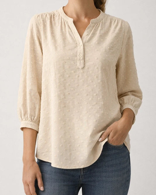 Women's Blouse Jacquard Solid / Plain Color Basic V Neck Summer Light Blue Black White Pink Dark Pink | JRSEE:03dcf416-be6a-403d-88b1-6d777fedb35c