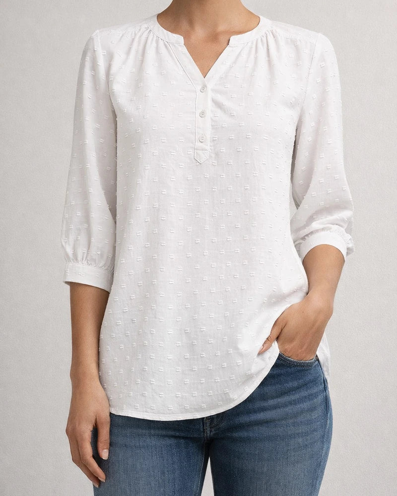 Women's Blouse Jacquard Solid / Plain Color Basic V Neck Summer Light Blue Black White Pink Dark Pink | JRSEE:cfc5f14a-8533-44b9-b829-7569750857f3