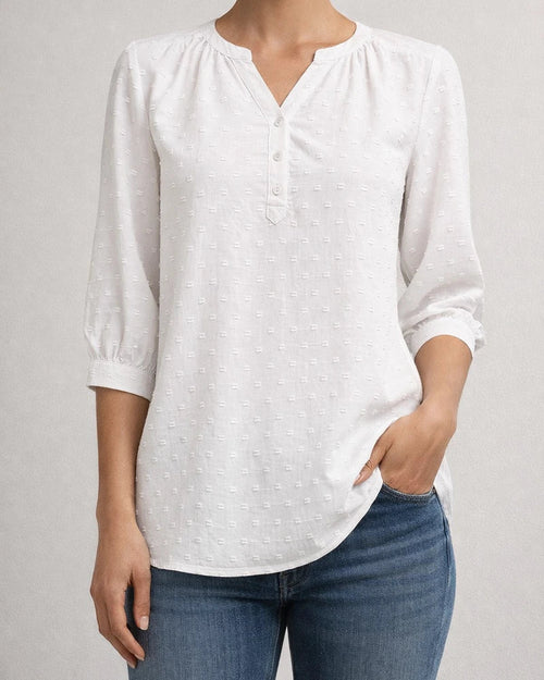 Women's Blouse Jacquard Solid / Plain Color Basic V Neck Summer Light Blue Black White Pink Dark Pink | JRSEE:cfc5f14a-8533-44b9-b829-7569750857f3