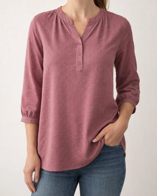 Women's Blouse Jacquard Solid / Plain Color Basic V Neck Summer Light Blue Black White Pink Dark Pink | JRSEE:21b2b2fd-1553-469e-ba2c-4f9334635242