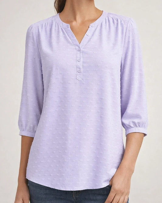 Women's Blouse Jacquard Solid / Plain Color Basic V Neck Summer Light Blue Black White Pink Dark Pink | JRSEE:9c3d54c4-fbad-490d-b6b1-d5171f23a28f