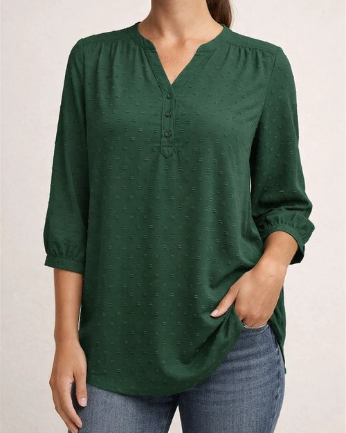 Women's Blouse Jacquard Solid / Plain Color Basic V Neck Summer Light Blue Black White Pink Dark Pink | JRSEE:8161a058-89de-4ae9-b369-45cdecbae693