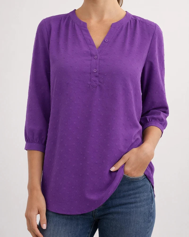 Women's Blouse Jacquard Solid / Plain Color Basic V Neck Summer Light Blue Black White Pink Dark Pink | JRSEE:e5188a5e-21bf-4e4f-b337-899338f3c3d1