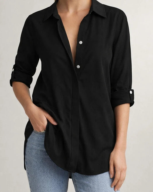 Women's Blouse Shirt Pink Red White Solid Color Plain Button Long Sleeve Casual Daily Basic Streetwear Casual Shirt Collar Regular S | JRSEE:0bb51b05-30f2-4883-a36a-dc8d5bf77bb5