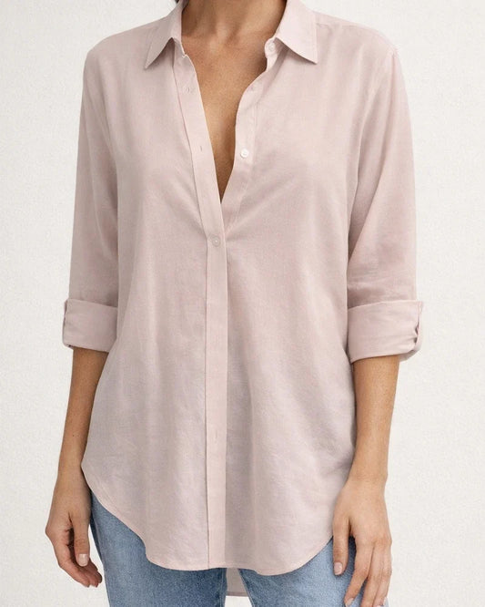 Women's Blouse Shirt Pink Red White Solid Color Plain Button Long Sleeve Casual Daily Basic Streetwear Casual Shirt Collar Regular S | JRSEE:14d592a1-bf5e-42a6-9109-4e8d4a45fa9e