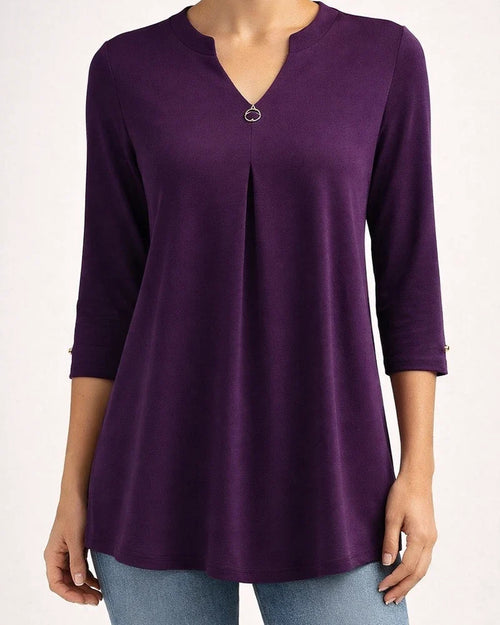 Women's Blouse Shirt Tunic Green Blue Purple Plain Flowing tunic 3/4 Length Sleeve Daily Weekend Streetwear Casual V Neck Regular | JRSEE:1aa87872-ade6-44a5-875a-e7cb5aad7b58