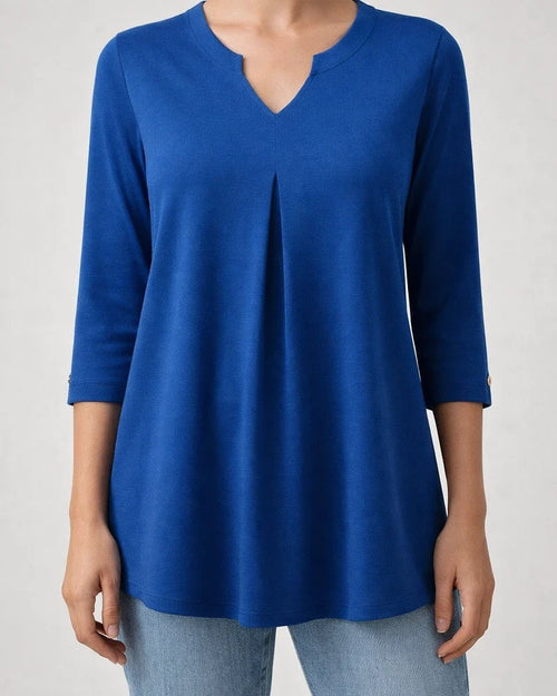 Women's Blouse Shirt Tunic Green Blue Purple Plain Flowing tunic 3/4 Length Sleeve Daily Weekend Streetwear Casual V Neck Regular | JRSEE:16aa9c8e-e8b4-4eb8-9239-c2ed91e3f5fc