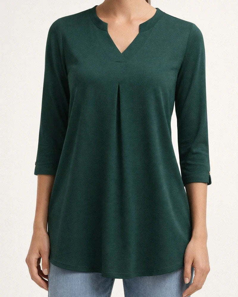 Women's Blouse Shirt Tunic Green Blue Purple Plain Flowing tunic 3/4 Length Sleeve Daily Weekend Streetwear Casual V Neck Regular | JRSEE:87c076d8-7cd5-47a8-b5c5-8948fb84d64b
