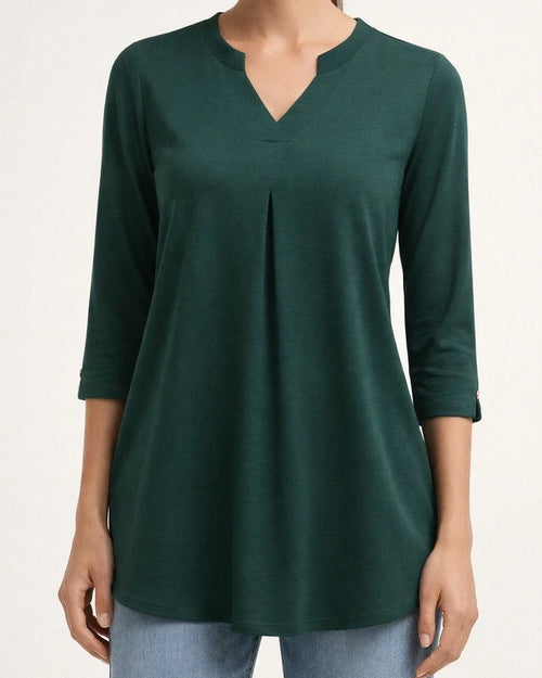 Women's Blouse Shirt Tunic Green Blue Purple Plain Flowing tunic 3/4 Length Sleeve Daily Weekend Streetwear Casual V Neck Regular | JRSEE:87c076d8-7cd5-47a8-b5c5-8948fb84d64b
