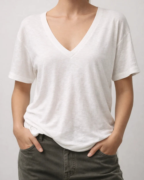 Women's Blouse T Shirt Shirt Plain Solid Colored V Neck Basic Casual Tops White Black Blue | JRSEE:28a88569-eeda-40ad-8faa-f15e30a31ae3