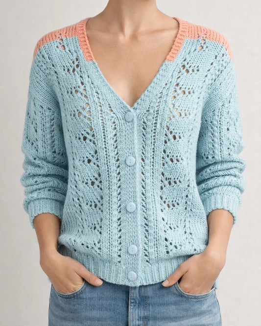 Women's Cardigan Hollow Out Knitted Button Solid Color Basic Casual Long Sleeve Loose Sweater Cardigans V Neck Fall Winter Spring Blushing Pink Black Gray / Going out | JRSEE:7ce9af63-1f41-4814-a02f-4fea9bbe45c8