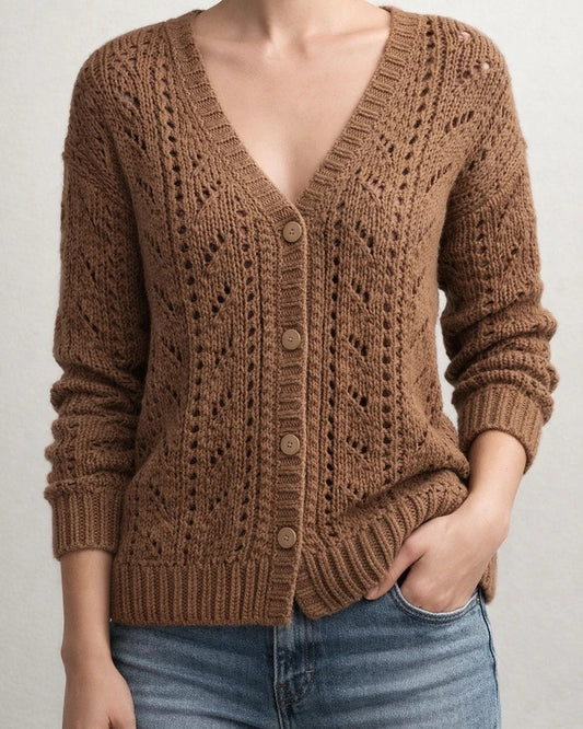Women's Cardigan Hollow Out Knitted Button Solid Color Basic Casual Long Sleeve Loose Sweater Cardigans V Neck Fall Winter Spring Blushing Pink Black Gray / Going out | JRSEE:47addbaf-0e7e-4b9f-b3a7-2674dc0fb34b