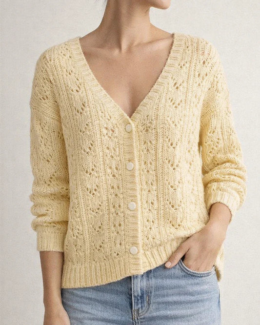 Women's Cardigan Hollow Out Knitted Button Solid Color Basic Casual Long Sleeve Loose Sweater Cardigans V Neck Fall Winter Spring Blushing Pink Black Gray / Going out | JRSEE:0eb5c115-eec8-44b3-876f-4d808bbf1ea4