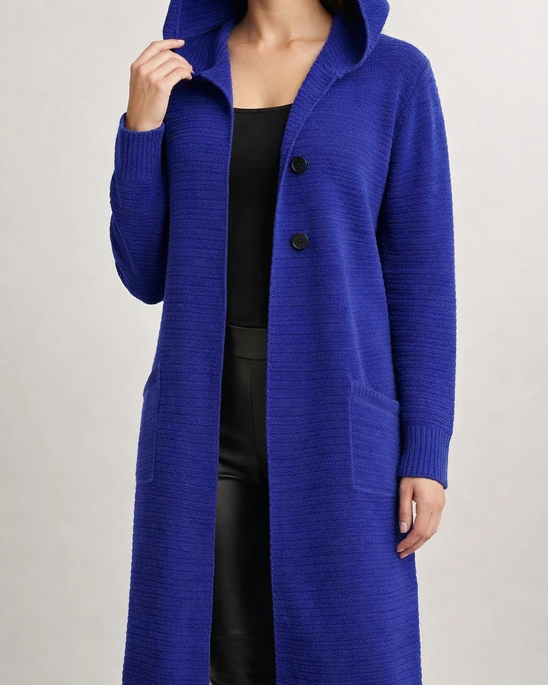 Women's Cardigan Knitted Button Plain Solid Color Stylish Basic Casual Long Sleeve Loose Sweater Cardigans Hooded Fall Winter Green Blue Gray / Chunky | JRSEE:8d7e8835-b70e-453e-a333-4dec9d8e6a5a