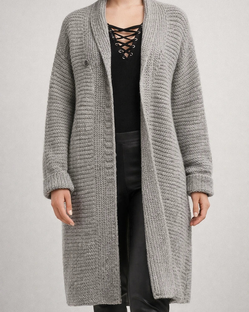 Women's Cardigan Knitted Button Plain Solid Color Stylish Basic Casual Long Sleeve Loose Sweater Cardigans Hooded Fall Winter Green Blue Gray / Chunky | JRSEE:8f190207-01a9-4f3e-997d-7d8d16e0a631