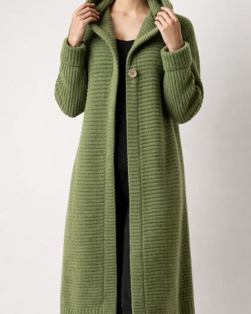 Women's Cardigan Knitted Button Plain Solid Color Stylish Basic Casual Long Sleeve Loose Sweater Cardigans Hooded Fall Winter Green Blue Gray / Chunky | JRSEE:6d0dbf77-9d58-4e5c-9a99-3114303bac77