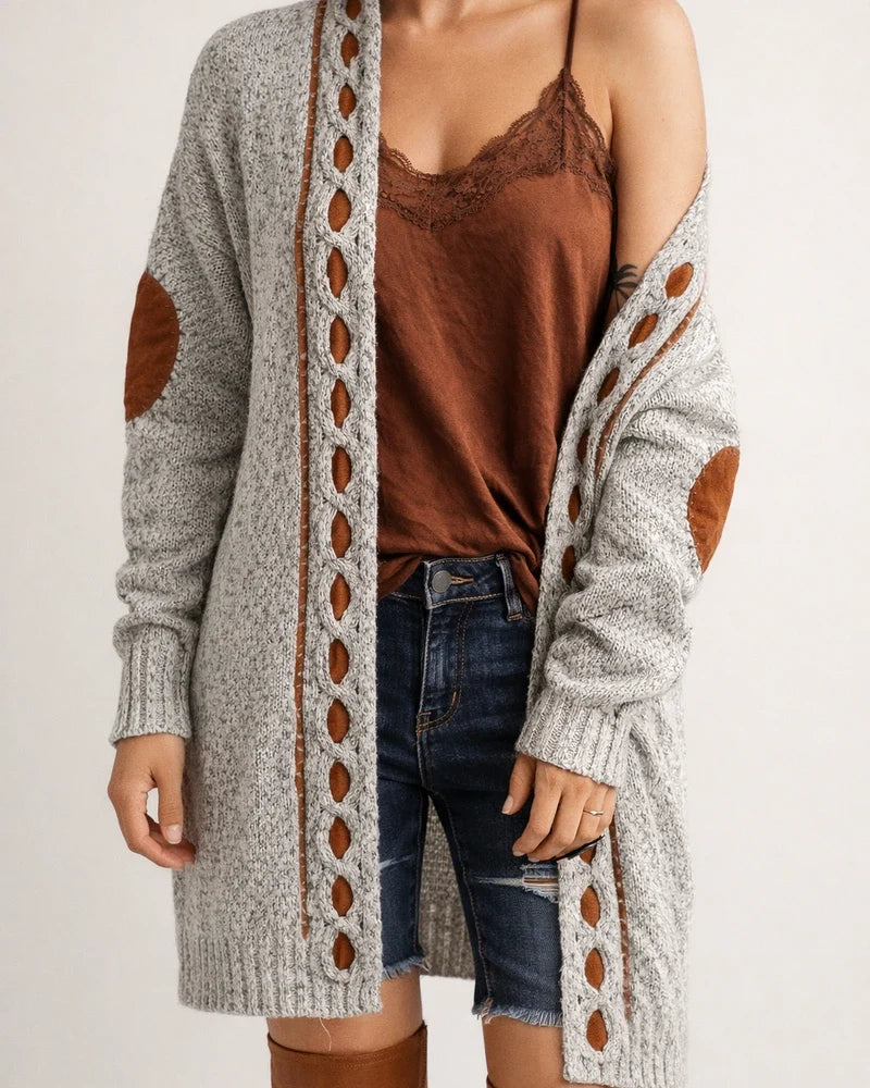 Women's Cardigan Knitted Color Block Stylish Basic Casual Long Sleeve Loose Sweater Cardigans Hooded Fall Winter Blue Gray Khaki / Holiday | JRSEE:1fe866e8-b2d2-4822-a95f-1c324dbeda49